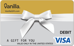 Vanilla Visa Wrapped Bow Silver Gift  Card (WebP Test)